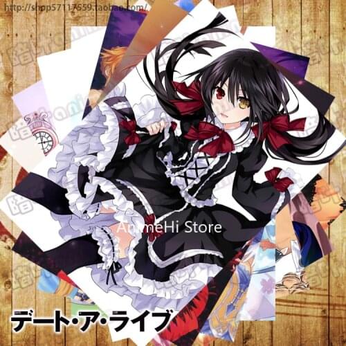 10 pcs/set Anime DATE A LIVE posters Yatogami Tohka Tenka Yoshino Origami Kurumi Itsuka wall pictures for Colletion Stickers