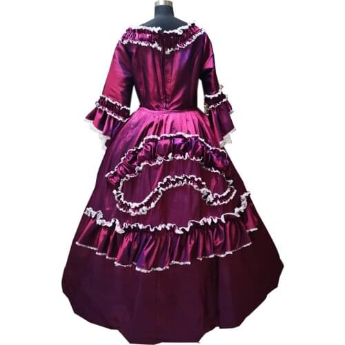 2020 New purple victorian Halloween Cosplay dress Colonial Georgian Renaissance Gothic Historical dress D-597