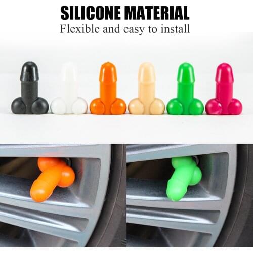 4Pcs Prank Penis_Shaped Tire Cap Luminous Penis_Dick Car Wheel Tire Valve Stem Cap Dust Cover fits Cars Trucks Bikes Motorcycles