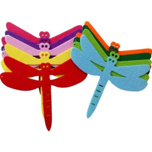 5PC/Lot Felt Insects Dragonfly Vilt Fabric Material Children Handmade Cloth Febric Cutting Nonwoven Crafts Home Decorations