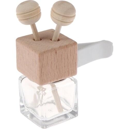 8ML Air Freshener Perfume Bottle Pendant Essential Oils Car Hanging Glass Clips Refillable Bottles