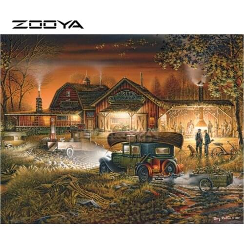 ZOOYA Diamond Embroidery DIY Diamond Painting Hard Work Farm Tractor House Diamond Painting Cross Stitch Rhinestone Mosaic BK70