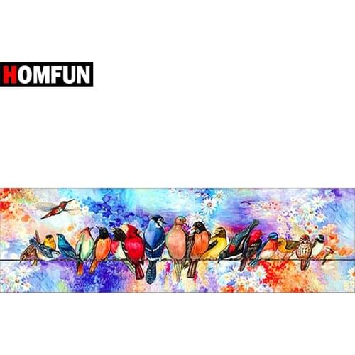 HOMFUN Full Square/Round Drill 5D DIY Diamond Painting "Colored bird" 3D Embroidery Cross Stitch 5D Home Decor Gift