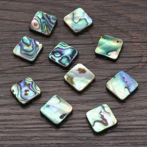 5pcs Natural Abalone Shell Beads Square Shape Loose Beads Accessories for DIY Jewelry Necklace Bracelet Making Size 12mm