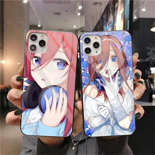 Nakano Miku Gotoubun No Hanayome Phone Case Tempered Glass For iPhone 12 Pro Max Mini 11 Pro XR XS MAX 8 X 7 6S 6 Plus SE 2020