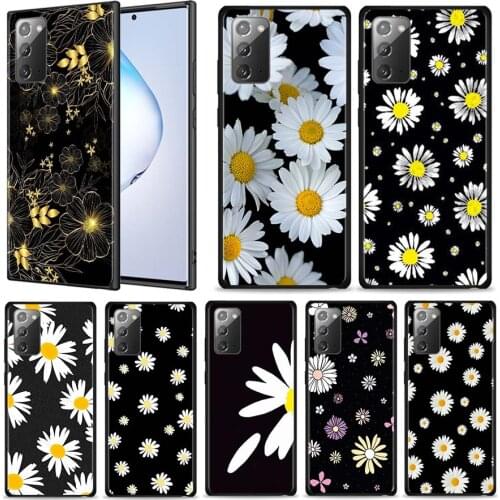 Phone Case For Samsung Galaxy Note 20 Ultra 10 Plus Lite 5G 9 8 Black Cover TPU Back Soft Shell Daisy Lover Flower NEW