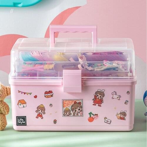 Childrens Hair Accessories Jewelry Box Multilayer Children Hair Accessories Box Desktop Cosmetics Jewelry Manicure Storage Box
