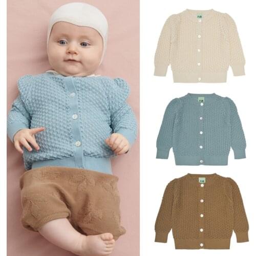 Kids Sweaters 2021 New Summer Spring FUB Boys Girls Cute Solid Color Knit Hollow Out Cardigan Baby Toddler Cotton Breathable