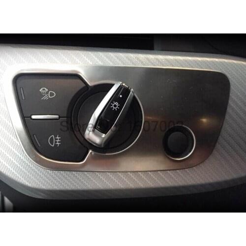 For Audi A4L 2017 Headlight Switch Cover Frame Trim Stainless steel strip 3D stickers car styling