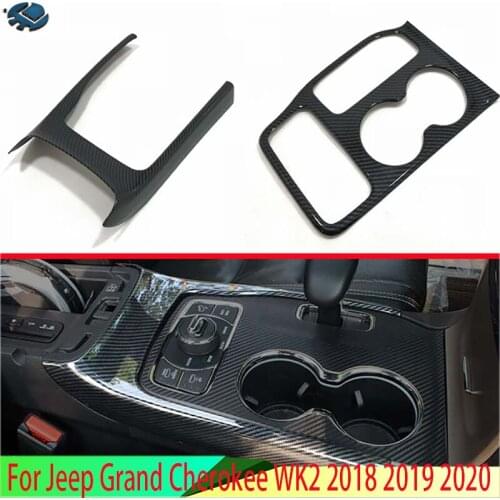For Jeep Grand Cherokee 2018 2019 Car Styling Accessories Carbon Fiber Style Gear Shift Panel Center Console Cover Trim