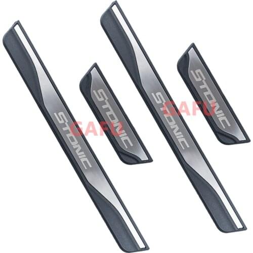 For kia Stonic 2018 2019 2020 2021 Accessories Stainless Steel Door Sills Kick Plates Protector 4Pcs Car Styling