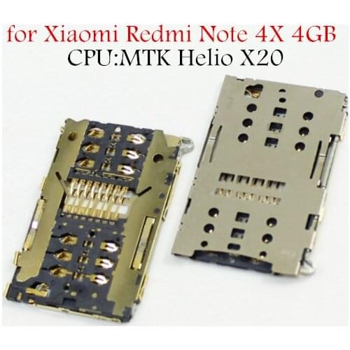 For Xiaomi Redmi Note 4X 4GB MTK Helio X20 SIM Card Reader Card Slot Tray Holder Connector Socket Repair Spare Parts