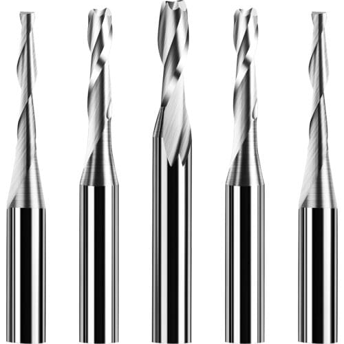 CNC router bit engraving bit 3.175 shank Two Flute Spiral end mill for woodworking metal Carbide