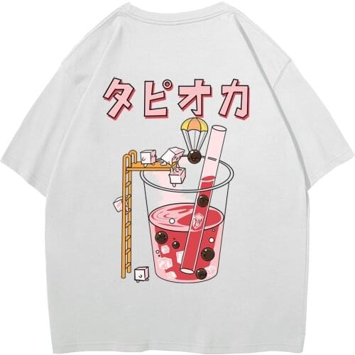 Men Summer Short Sleeve T-Shirt Cotton Loose Tops Tees Hip Hop Streetwear Harajuku T Shirt Girl Japanese Kanji Print Tshirt