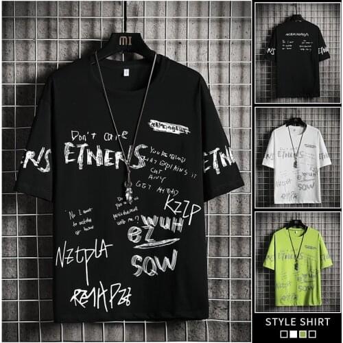 Men T Shirts Streetwear Fashion Printed 2021 Hip-Hop Cotton T-Shirt Summer Japanese Male Causal Tshirts Fashion Top Tees