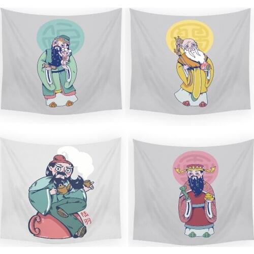 Chinese style cartoon anime characters tapestry wall boho decor witchcraft tapestry wall hanging room decoration accessories