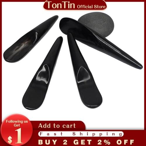 Good quality! beauty face massage dian xue guasha cone Scrapping plate 100% Buffalo Horn 4pcs/lot gift chart and bag