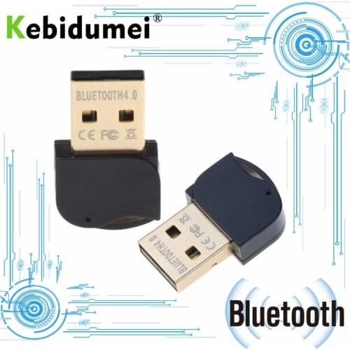 Kebidumei Wireless Bluetooth 4.0 Adapter USB Dongle Transmitter Receiver Dual Mode for Computer Bluetooth Adapter Free driver