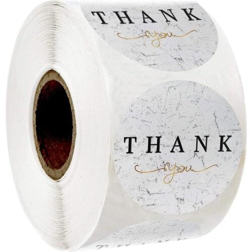 3.8cm Thank You Stickers Christmas Gift Card Envelope Round Sealing Label Stickers Stationery Decoration 500pcs Business Sticker