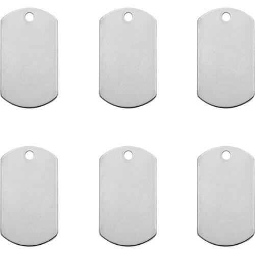 50pcs 201 Stainless Steel Rectangle Blank Stamping Tag Pendants For Jewelry making DIY Necklace Bracelet Decor Accessories