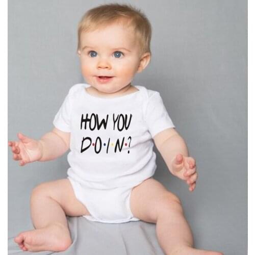 Summer White Newborn Infant Baby Boys Girls Cotton Short Sleeve How You Doing Romper Jumpsuit Playsuit Baby Clothes Jumpsuit