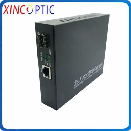 10/100/1000M SFP Media Converter,Gigabit SFP to 1RJ45 Ethernet Switch,Internal Power Supply,1.25G SFP to 1RJ45 Media Converter