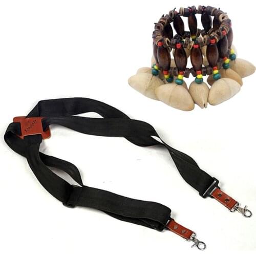 MoonEmbassy Djembe Strap African Hand Drum Shoulder Belt with Wrist Bell Percussion Accessories