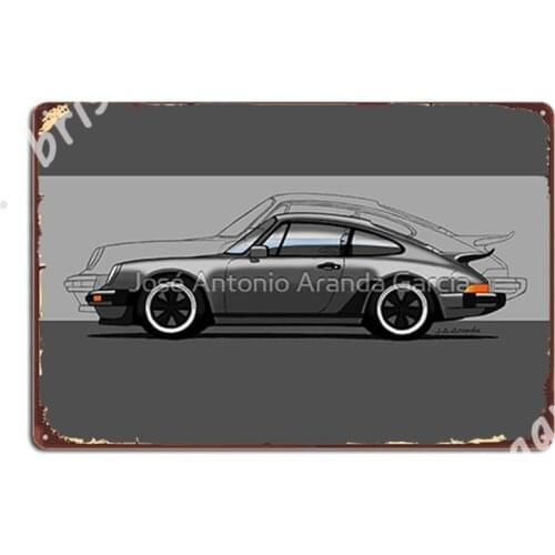 My Drawing Of The Iconic German Sports Car (For Dark Backgrounds) Metal Signs Wall Mural Cave pub personalized