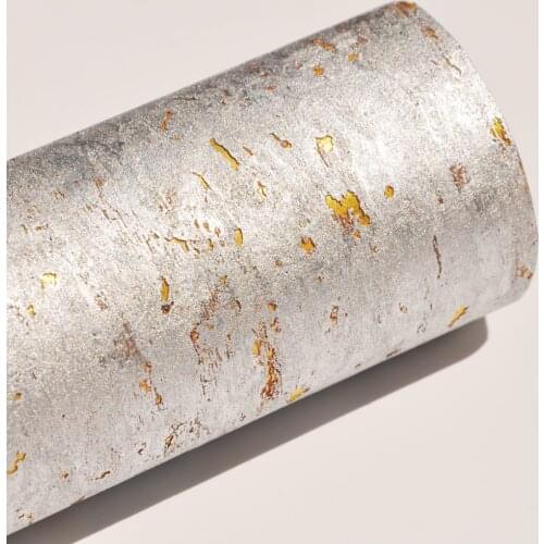 MYWIND 0.91*5.5M/Roll Silver Gold Luxury 100% Material Design Home Decor Wall Paper Cork Wallpaper