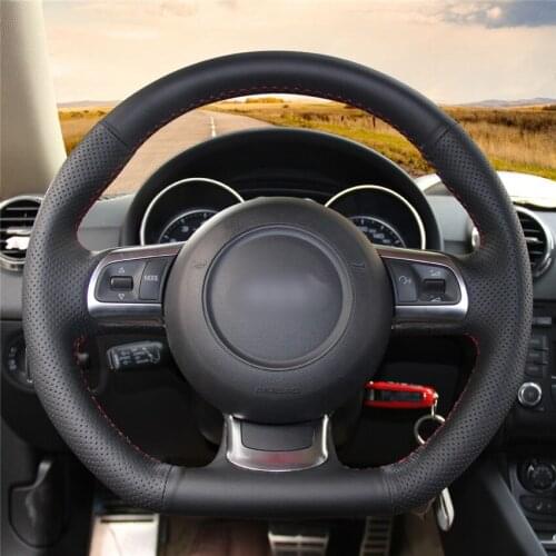 DIY Anti-Slip Wear-Resistant Steering Wheel Cover For Audi TT TTS 8J 2006-2014 A3 S3 8P Sportback 08-12 Car Interior Decoration
