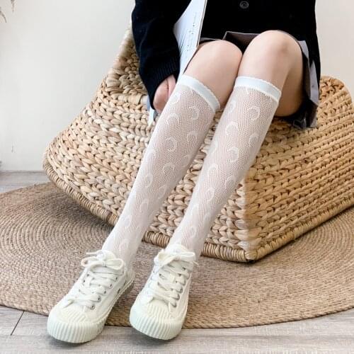 New Mesh Long Socks Women Transparent Thin Moon Stockings High Knee Socks Girls Elastic Fishnet Socks Leg Female Dress Calcetine