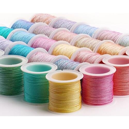 0.6mm 35m Multicolor 9 Strands Nylon Line Bracelet Jade Braid Thread Strong Handmade Diy Embroidery Gold Line