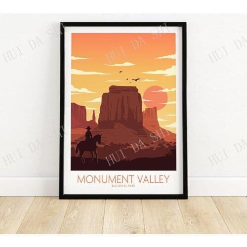 Monument Valley Poster | National Park Print | Wall Art | Travel Poster | Home Decor Gift