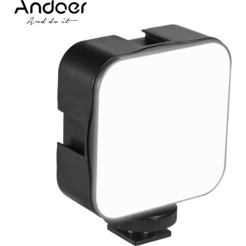 Andoer 5W 6500K Dimmable Mini LED Video Light Photography Fill-in Lamp Cold Shoe Mount Adapter for Canon Nikon Sony DSLR Camera