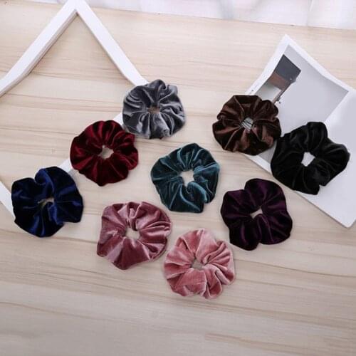 Luxury Elastic Hair Bands Soft Velvet Hair Scrunchie Ponytail Donut Grip Loop Holder Stretchy Hair Band Women Hair Accessories