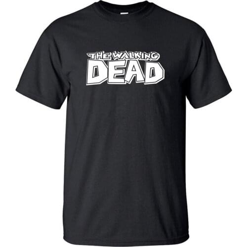 The Walking Dead Tshirt Men Rick Grimes Horror Print T Shirt Tshirts Summer Cotton Short Sleeve Black White T-Shirt Tees Tops