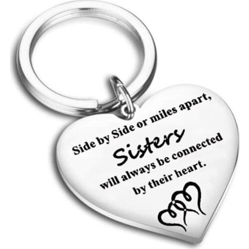 Silver color metal heart stainless steel keychain keyring bag pendant DIY jewelry accessories women gift trinket handbag charm