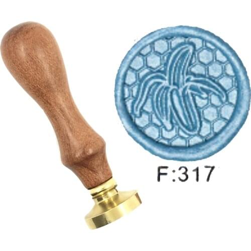 Fruit Banana plant natural Wax Stamp Exquisite Paint wood handle,DIY Ancient Seal Retro Stamp,Personalized Wax Seal High Quality