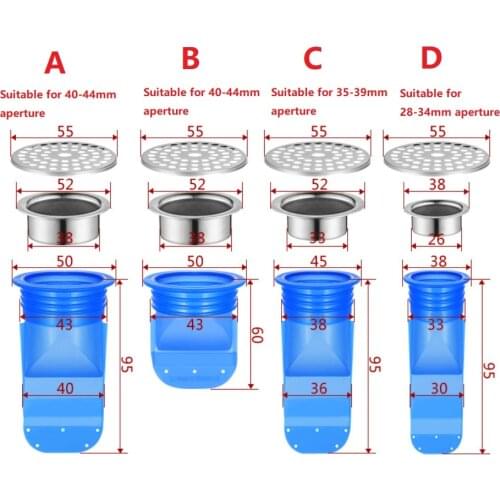 Drain Valve Check Silicone Kitchen Strainer Bathroom Pipe Sewer Drainer Anti-odor Pest Floor Stainless Steel Drain