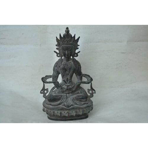 Old Tibet copper green degree mother statue,Pure handmade, exquisite workmanship,best collection & adornment, free shipping