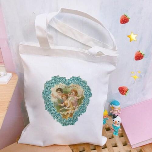 Greek Angel Cartoon Print Shoulder Canvas Bags Women Bag Aesthetics Harajuku Handbag Cute Aesthetics Japanese Ins Crossbody Bag