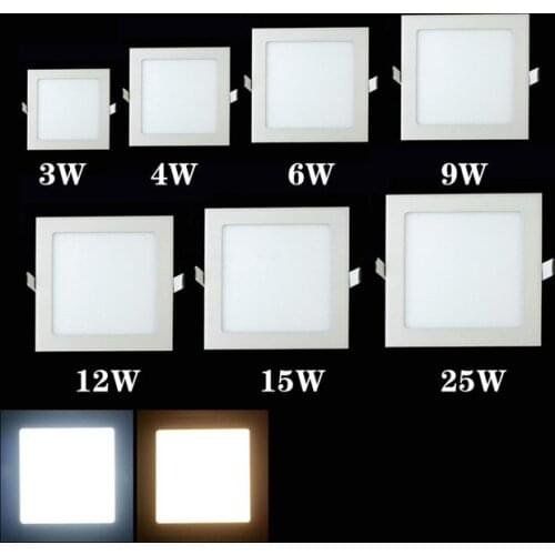 Ultra thin 3W-25W LED Down light AC85-265V Recessed LED Ceiling Light with Driver LED Panel Light Warm/Natural/Cold White