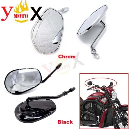Chrome/Black Motorcycle Rearview Rear View Mirror For Harley Sportster 883 1200 48 XL1200X Iron XL883N 72 XL1200V Custom XL1200