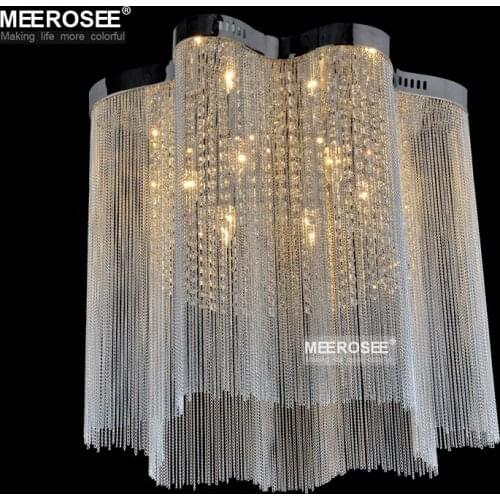 Hot Sale Silver Chain Chandelier Lighting French Empire Aluminum Chain Surface Mounted Lamp Silver Chain Light for Living Room