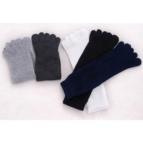 1 Pair New Autumn Winter Polyester Cotton Warm Style Men Five Finger Pure Cotton Sock 5 Colors Accessories