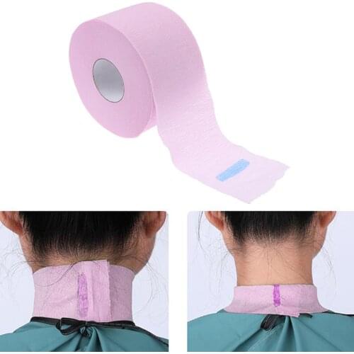 1 Roll Pink Disposable Neck Paper Strips Barber Tools Hairdressing Collar Accessory Professional Hairdressing Tools