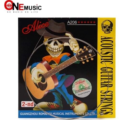 10pcs Alice A206SL .015 inch 0.38 mm 2nd B Second Acoustic Guitar Single Stainless Steel String NEW encordoamento