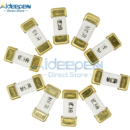 10Pcs/lot 1808 125V SMD Fast Blow Fuse 0.5A 0.75A 1A 2A 3A 4A 5A 6.3A 8A 10A 12A 15A 500MA 750MA Gold Ceramic Fuse