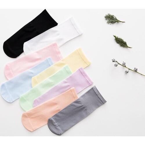 2021 New Children’s Socks Colors Spring and Summer Lovely Kids’ Crew Boys Girls Breathable Silk Stockings for 1-12 Years Old
