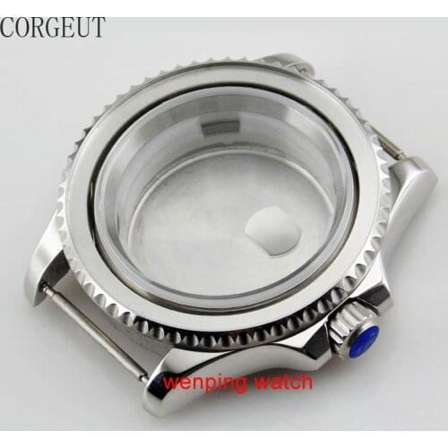 40mm Sapphire glass polish steel bi-directional watch case (1xcase +1xbezel )fit ETA 2836 Mingzhu 2813 DG movement watch P507